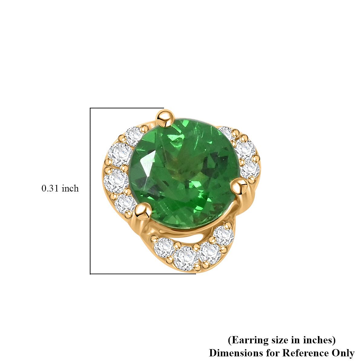 Certified & Appraised Luxoro AAA Tsavorite Garnet and I2 Diamond 1.30 ctw Earrings in 14K Yellow Gold