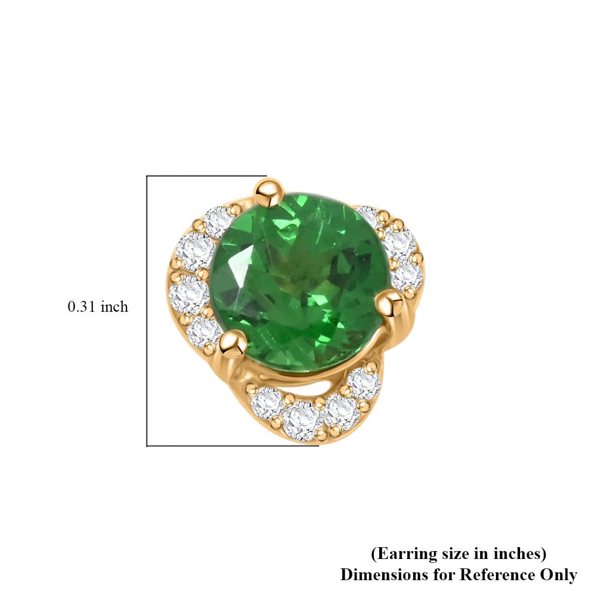 Certified & Appraised Luxoro 14K Yellow Gold AAA Tsavorite Garnet and I2 Diamond Earrings 1.30 ctw image number 4