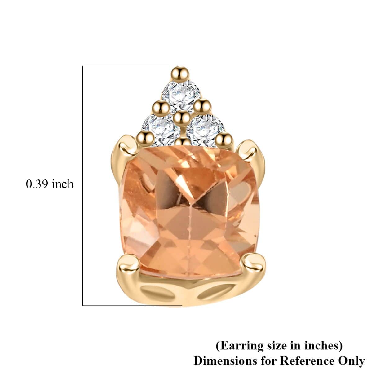 Certified & Appraised Luxoro 10K Yellow Gold AAA Imperial Topaz and I2 Diamond Earrings 1.60 ctw image number 4