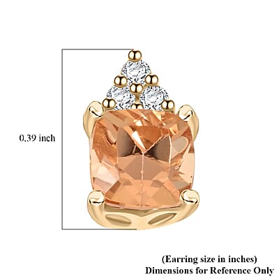 Certified & Appraised Luxoro 10K Yellow Gold AAA Imperial Topaz and I2 Diamond Earrings 1.60 ctw