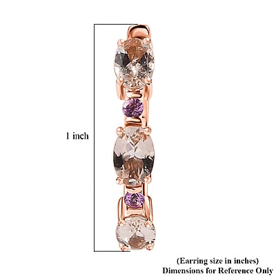 D'Joy Premium Marropino Morganite and Madagascar Pink Sapphire 2.80 ctw Earrings in 18K Vermeil Rose Gold Over Sterling Silver