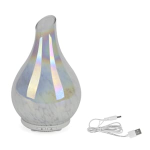 Pearlized Vase Shaped Essential Oil Diffuser with LED Color Mood Lights, Aromatherapy, and 10 Essential Oils (5W, 120ml)