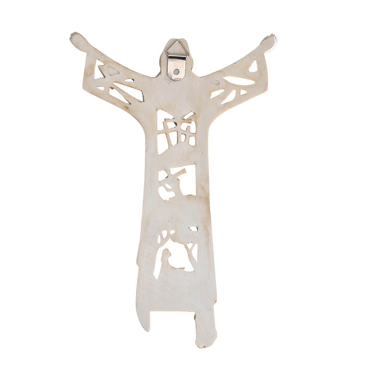 Decorative Jesus Christ Carved Wall Hanging Cross (10.2") image number 1