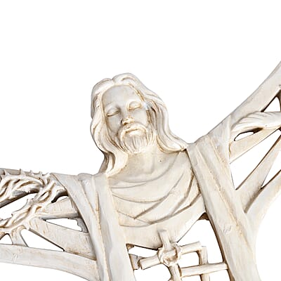 Decorative Jesus Christ Carved Wall Hanging Cross