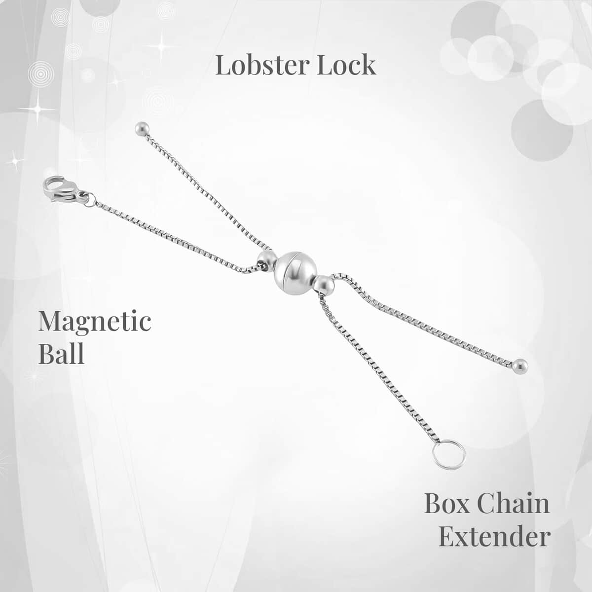 Stainless Steel 1.2mm Box Chain 3Inch with 8mm Magnetic Lock and Lobster Lock image number 3