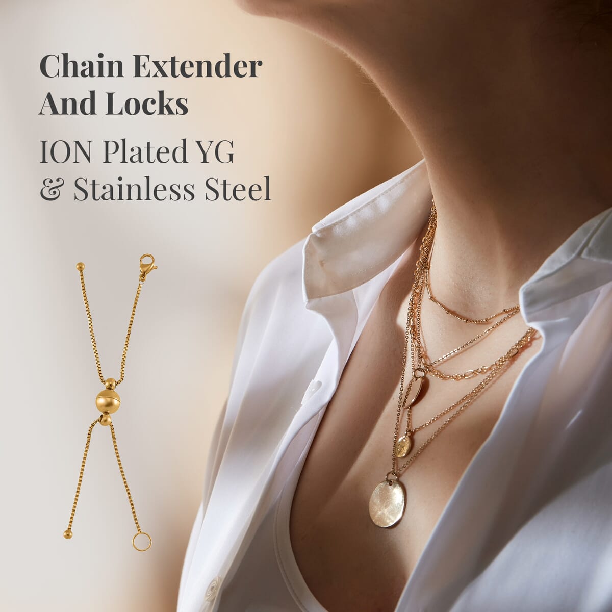 ION Plated YG Stainless Steel 1.2mm Box Chain 3Inch with 8mm Magnetic Lock and Lobster Lock image number 2