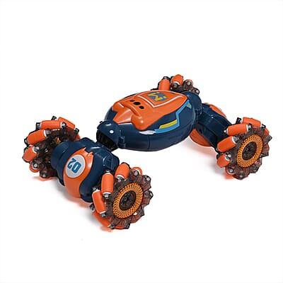 Orange 4 Wheel Light and Musical Stunt Car with Remote Control (25km/H Maximum Speed) (Charge for 2 Hours, 3.7V 500mAH Lithium Battery)