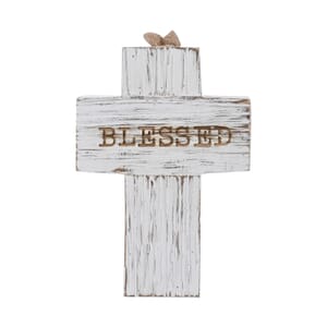 Wooden Cross Blessed Hanging Ornament