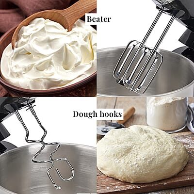 Homesmart Multi-purpose 3.5L Stand Mixer with 2pcs Beaters and 2pcs Hooks- Black