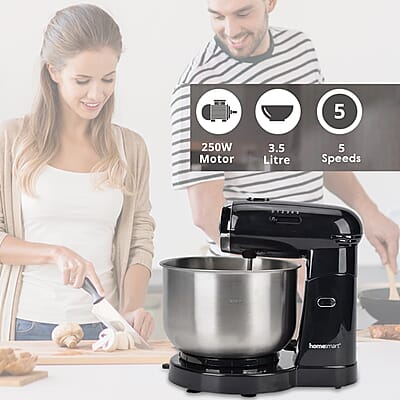 Homesmart Multi-purpose 3.5L Stand Mixer with 2pcs Beaters and 2pcs Hooks- Black