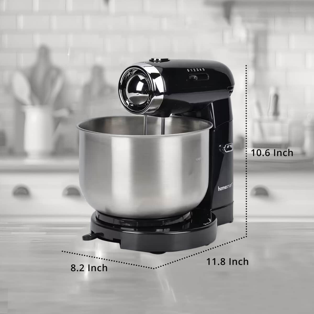 Doorbuster Homesmart Black Multi-purpose 3.5L Stand Mixer with 2pcs Beaters and 2pcs Hooks image number 5