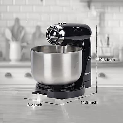 Homesmart Multi-purpose 3.5L Stand Mixer with 2pcs Beaters and 2pcs Hooks- Black