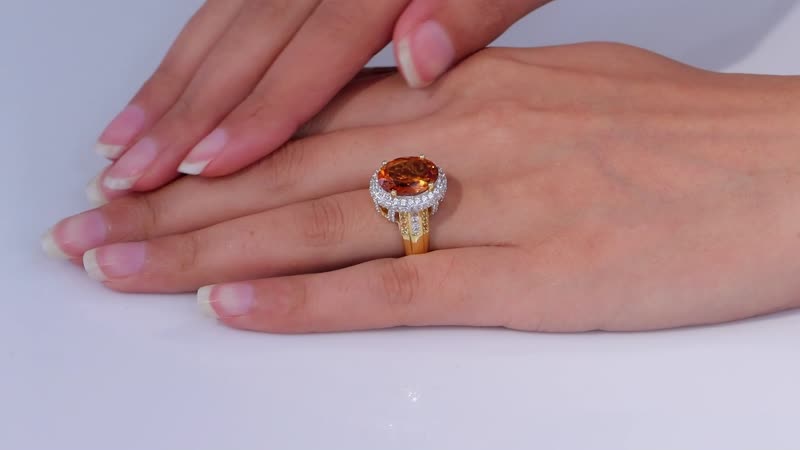 TLV Santa Ana Madeira Citrine, Multi Gemstone Ring in 14K Vermeil YG Over Sterling Silver (Size 7.0) 7.00 ctw