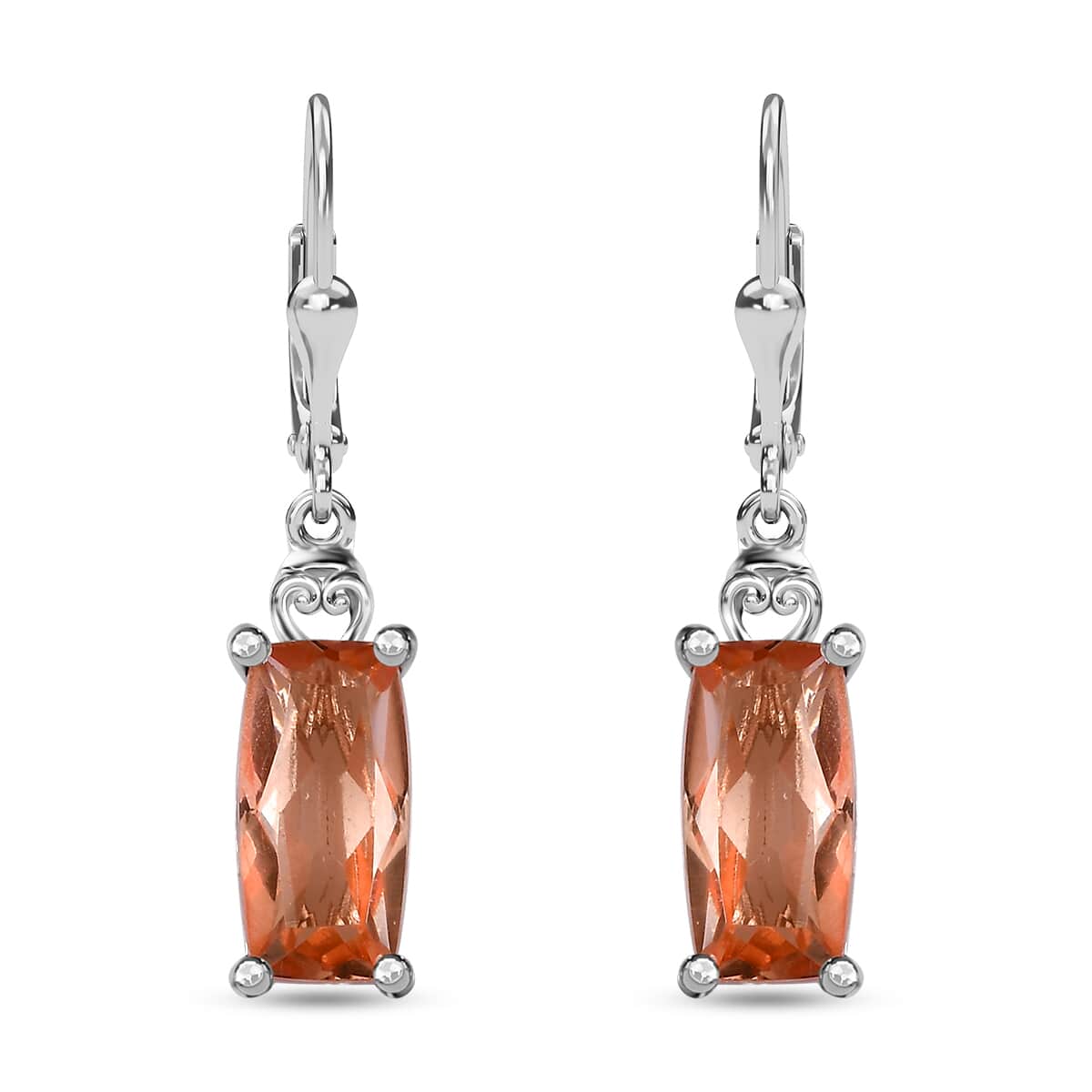 Morganique Quartz (Triplet) Lever Back Earrings in Rhodium Over Sterling Silver 5.25 ctw image number 0
