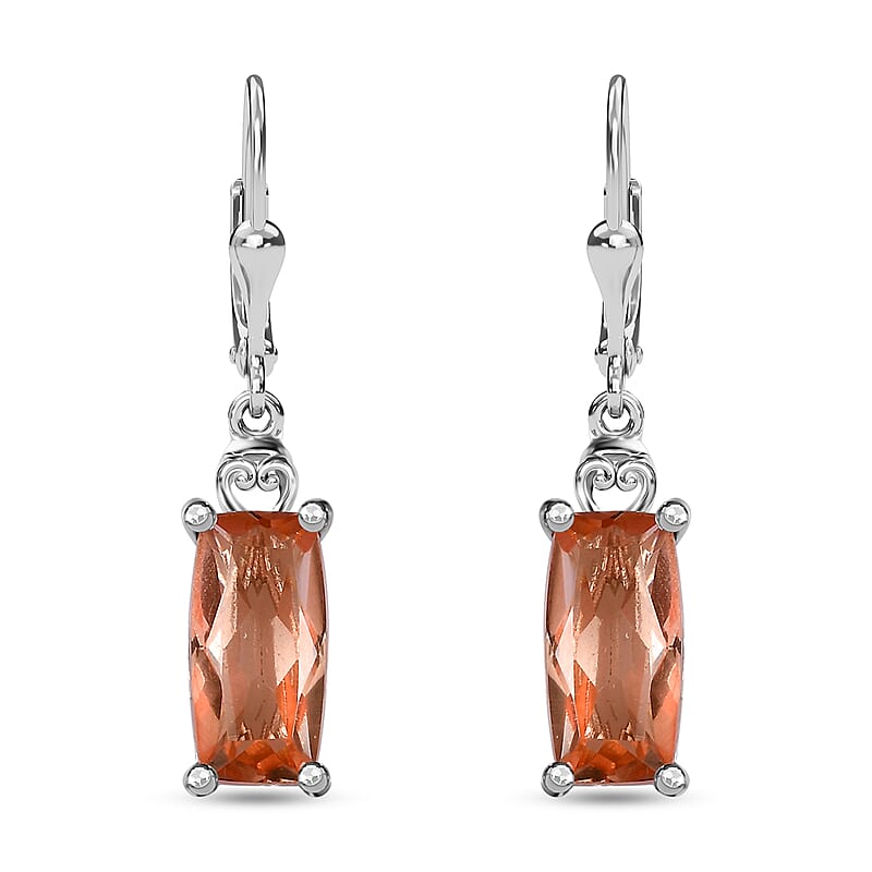 Morganique Quartz (Triplet) Lever Back Earrings in Rhodium Over Sterling Silver 5.25 ctw