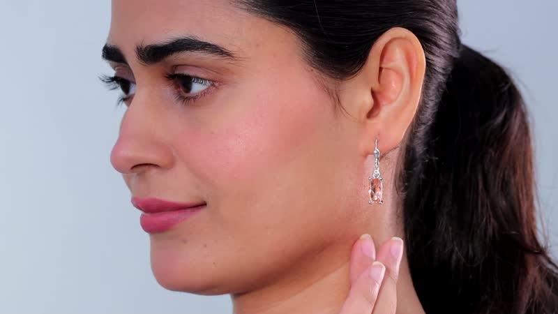 Morganique Quartz (Triplet) Lever Back Earrings in Rhodium Over Sterling Silver 5.25 ctw