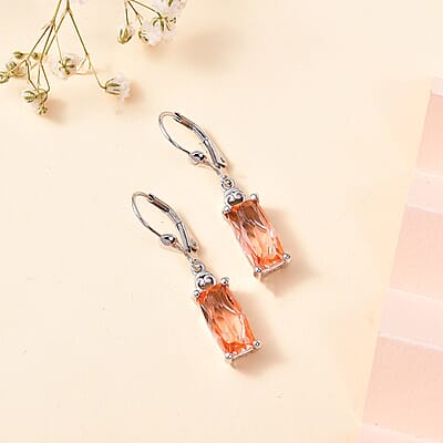 Morganique Quartz (Triplet) Lever Back Earrings in Rhodium Over Sterling Silver 5.25 ctw