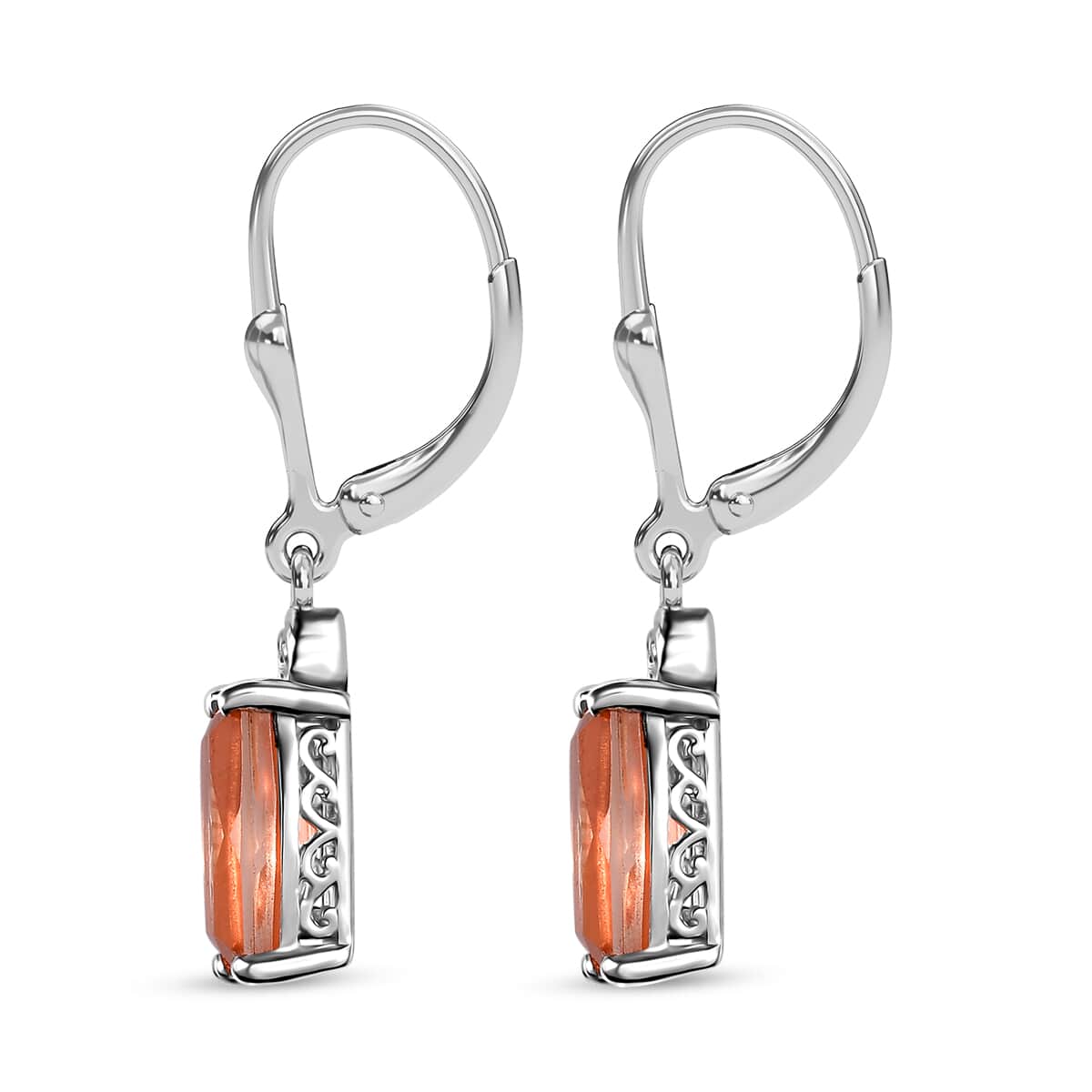 Morganique Quartz (Triplet) Lever Back Earrings in Rhodium Over Sterling Silver 5.25 ctw image number 3