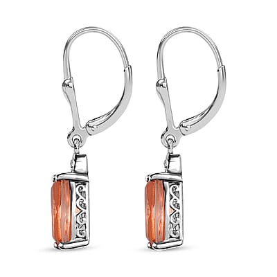 Morganique Quartz (Triplet) Lever Back Earrings in Rhodium Over Sterling Silver 5.25 ctw