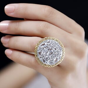 D'Joy Brazilian Petalite Vintage Glamour Ring in 18K Vermeil YG and Rhodium Over Sterling Silver (Size 8.0) 6.50 ctw