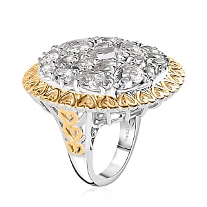 D'Joy Brazilian Petalite Vintage Glamour Ring in 18K Vermeil YG and Rhodium Over Sterling Silver (Size 8.0) 6.50 ctw