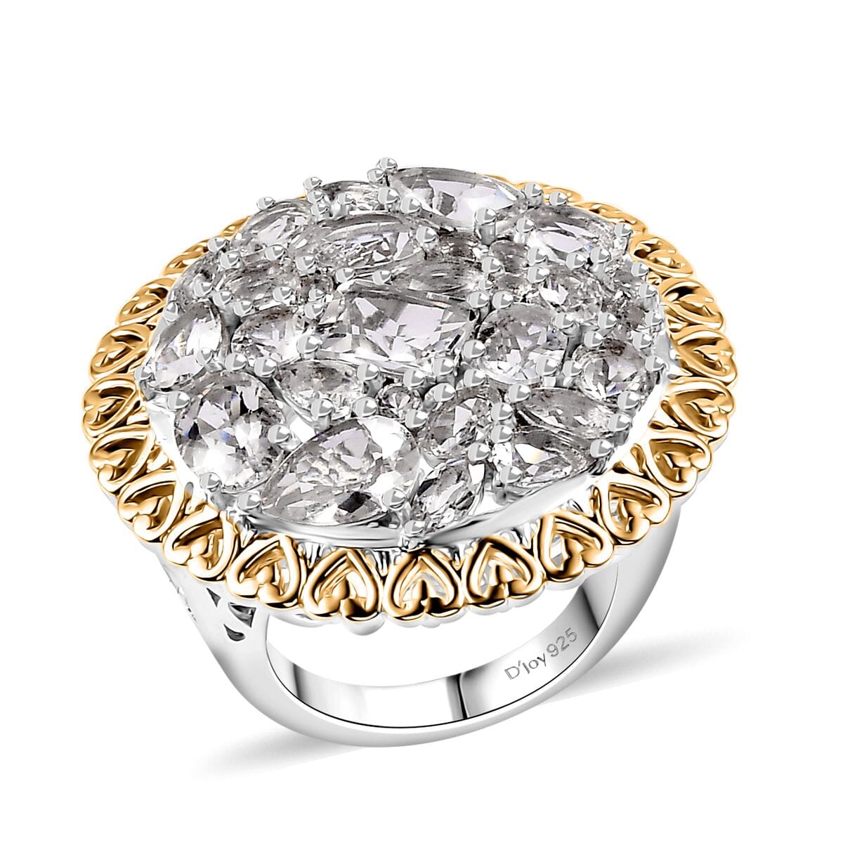 Brazilian Petalite Vintage Glamour Ring in 18K Vermeil YG and Rhodium Over Sterling Silver (Size 9.0) 6.50 ctw image number 0