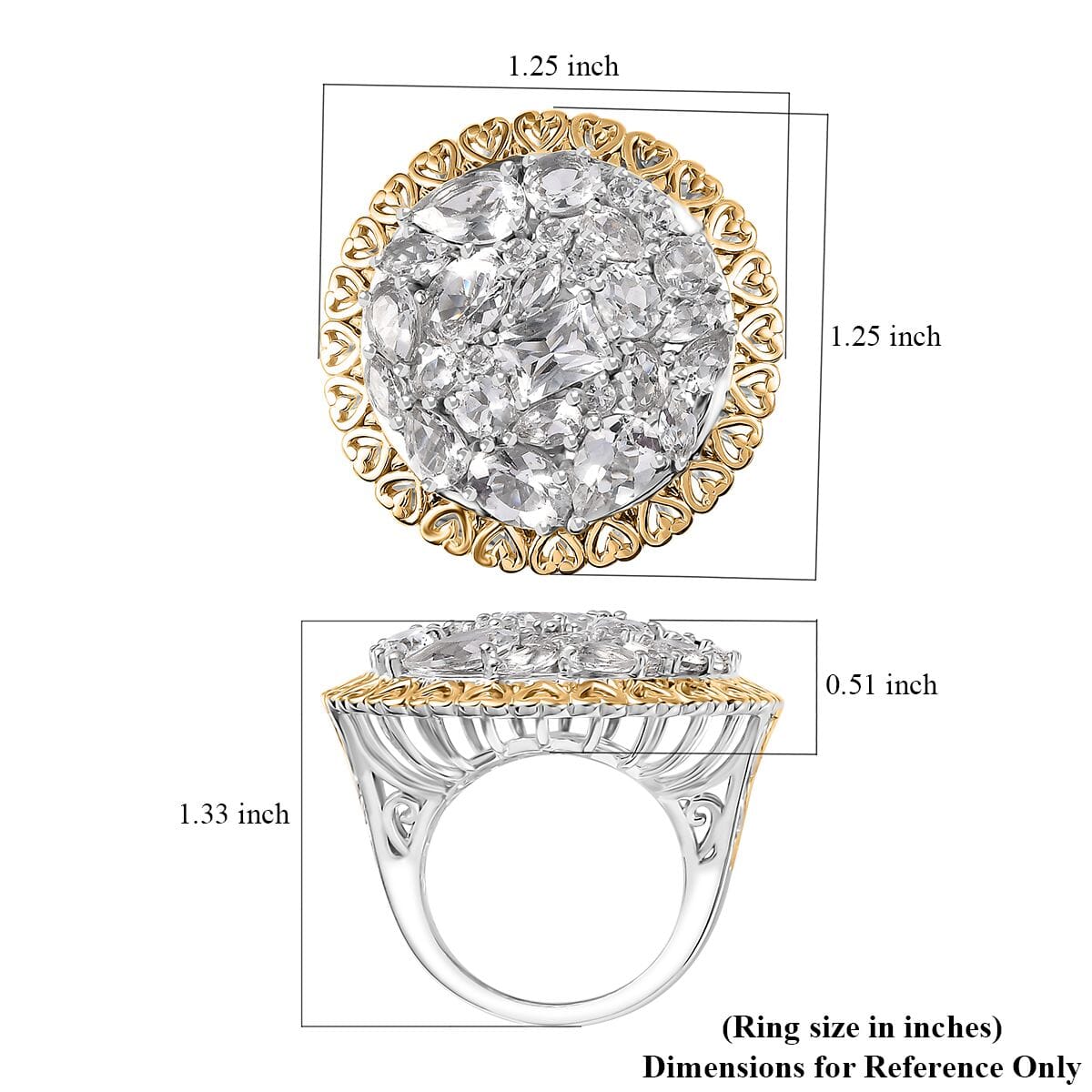 Brazilian Petalite Vintage Glamour Ring in 18K Vermeil YG and Rhodium Over Sterling Silver (Size 9.0) 6.50 ctw image number 5