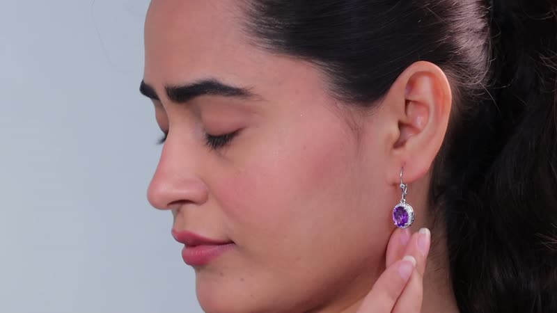 Premium Moroccan Amethyst, White Zircon Lever Back Earrings in Platinum Over Sterling Silver 5.20 ctw