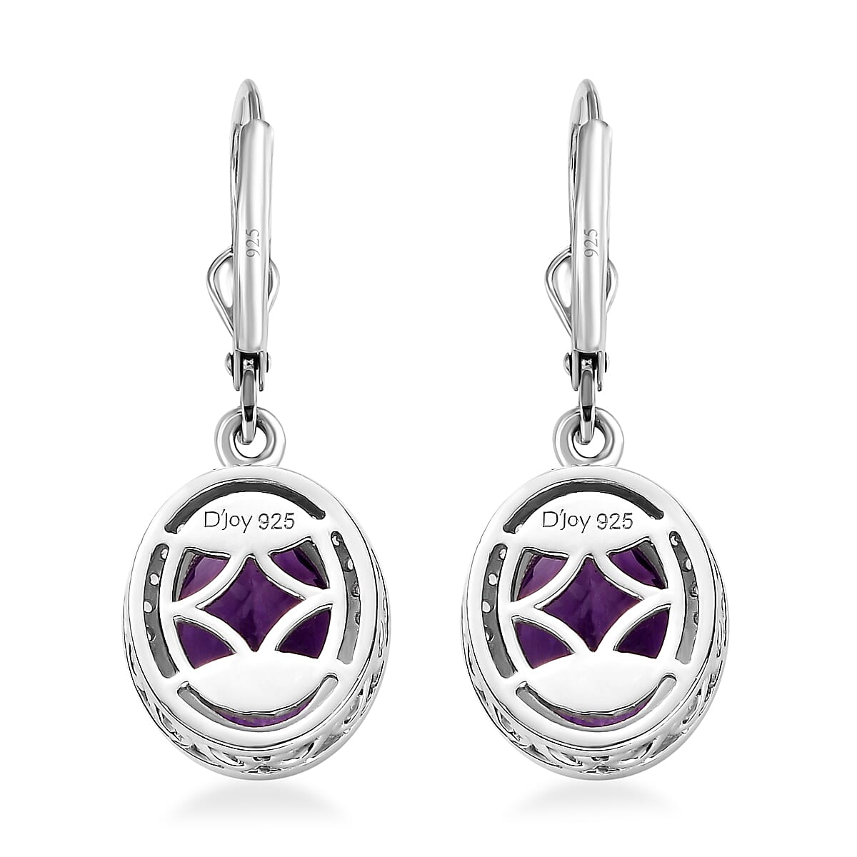Premium Moroccan Amethyst and White Zircon 5.20 ctw Lever Back Earrings in Platinum Over Sterling Silver