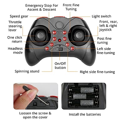 Advanced 2.4GHZ Remote Control Mini Drone - Black