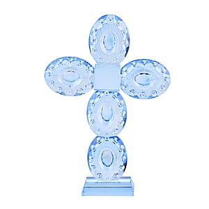 Livmore Blue Decorative Transparent Crystal Cross
