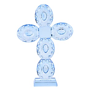 Livmore Blue Decorative Transparent Crystal Cross