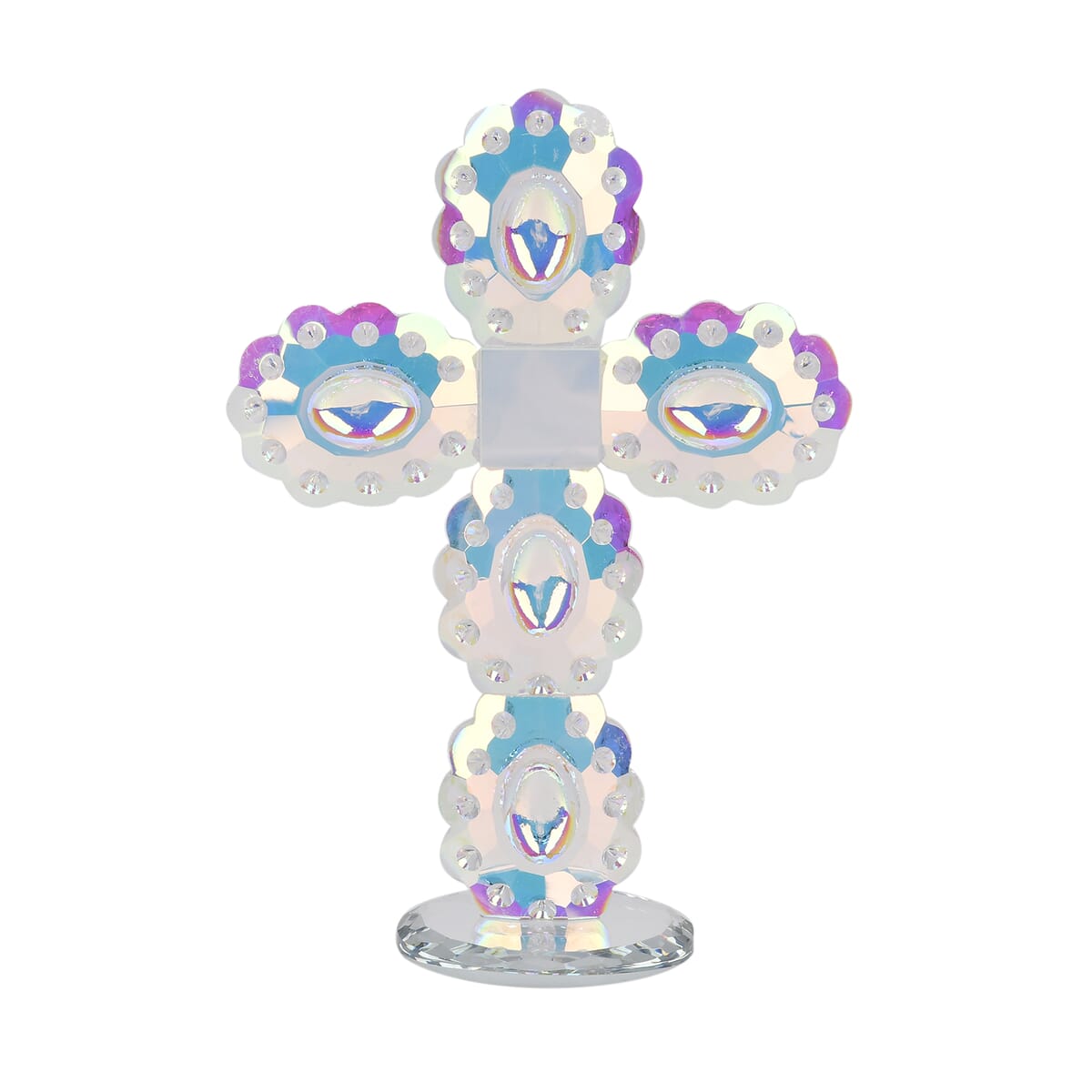 Aurora Borealis Decorative Transparent Crystal Cross image number 0