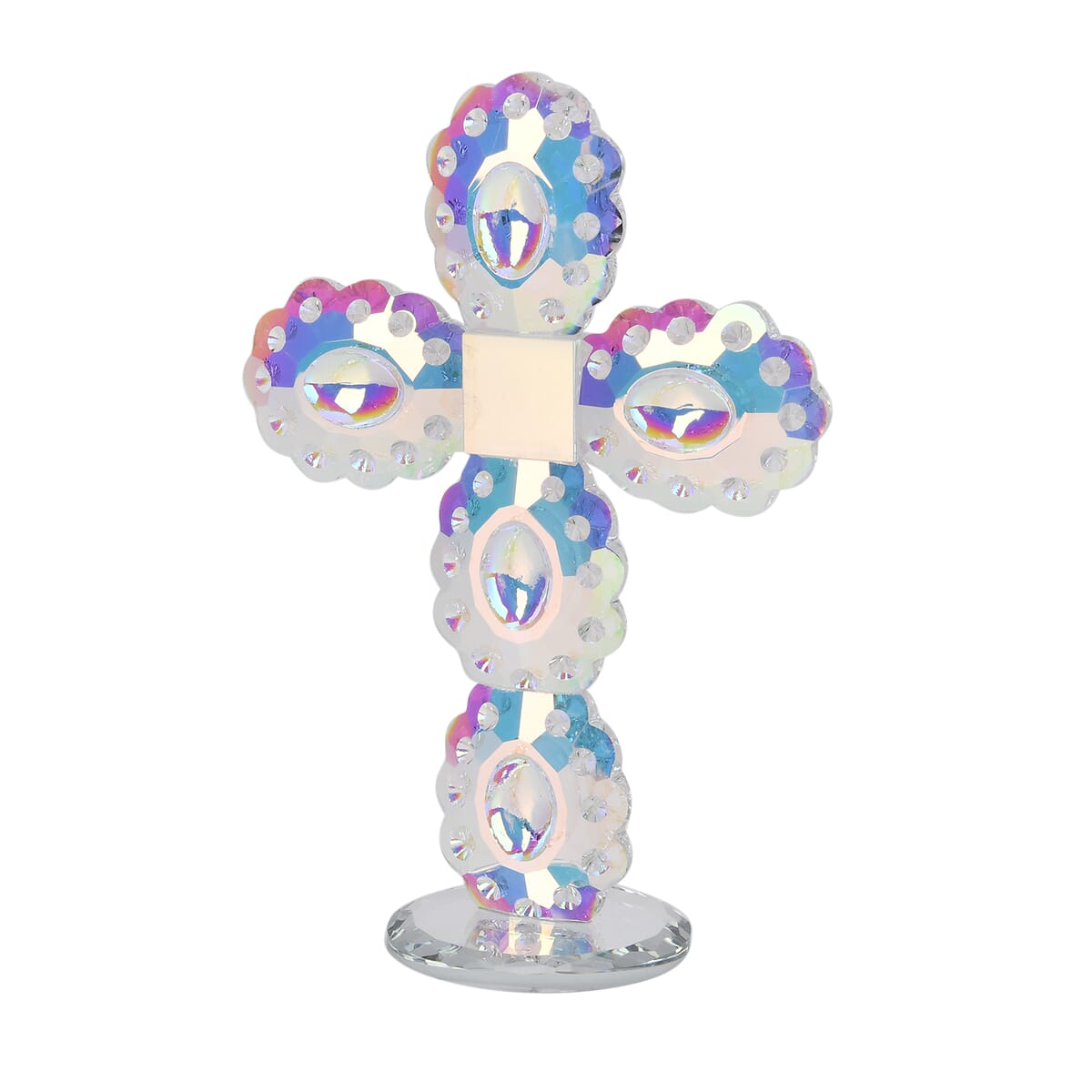 Aurora Borealis Decorative Transparent Crystal Cross image number 2