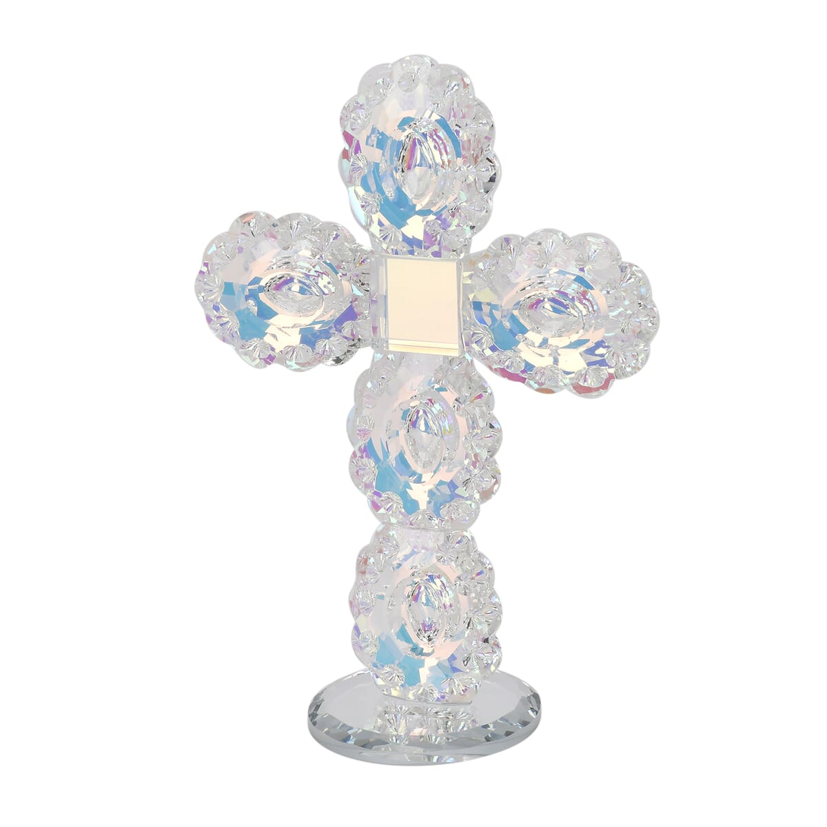 Aurora Borealis Decorative Transparent Crystal Cross image number 3