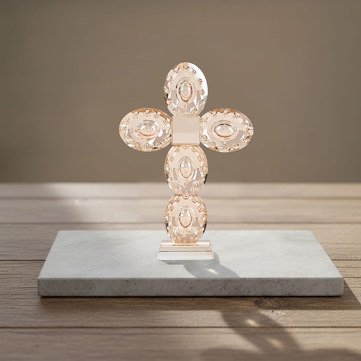 Livmore Champagne Decorative Transparent Crystal Cross image number 1