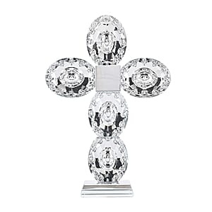 Livmore Silver Decorative Transparent Crystal Cross