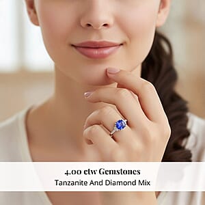 Certified & Appraised Rhapsody AAAA Tanzanite and E-F VS Diamond 4.00 ctw Ring in 950 Platinum (Size 6.0) 5 Grams