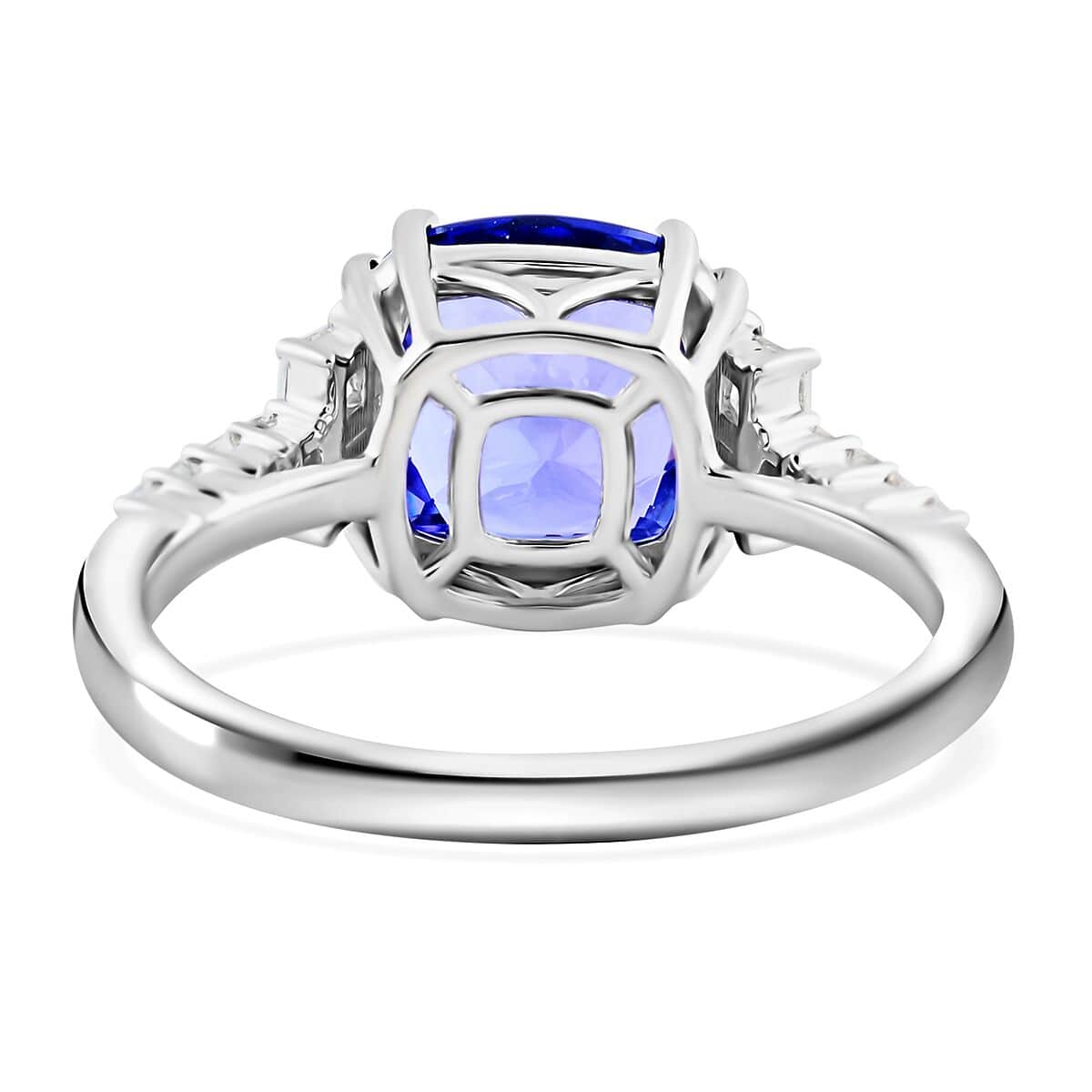 Certified & Appraised Rhapsody 950 Platinum AAAA Tanzanite and E-F VS Diamond Ring (Size 6.0) 5 Grams 4.00 ctw With Free Tanzanite Book image number 4