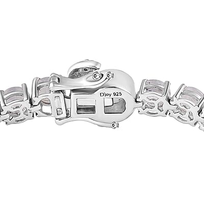 Moon Glow Moonstone and White Zircon Tennis Bracelet in Rhodium Over Sterling Silver (7.25 In) 17.75 ctw