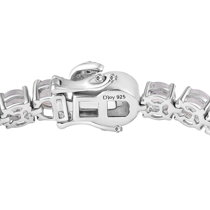 Moon Glow Moonstone and White Zircon Tennis Bracelet in Rhodium Over Sterling Silver (7.25 In) 17.75 ctw