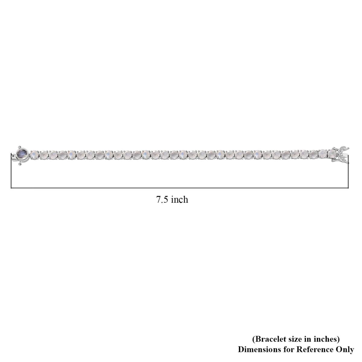 Moon Glow Moonstone and White Zircon Tennis Bracelet in Rhodium Over Sterling Silver (7.25 In) 17.75 ctw image number 5