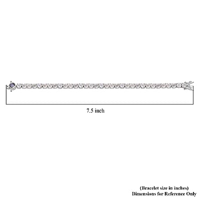 Moon Glow Moonstone and White Zircon Tennis Bracelet in Rhodium Over Sterling Silver (7.25 In) 17.75 ctw