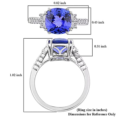 Certified & Appraised Rhapsody AAAA Tanzanite and E-F VS Diamond 4.00 ctw Ring in 950 Platinum (Size 10.0) 5 Grams