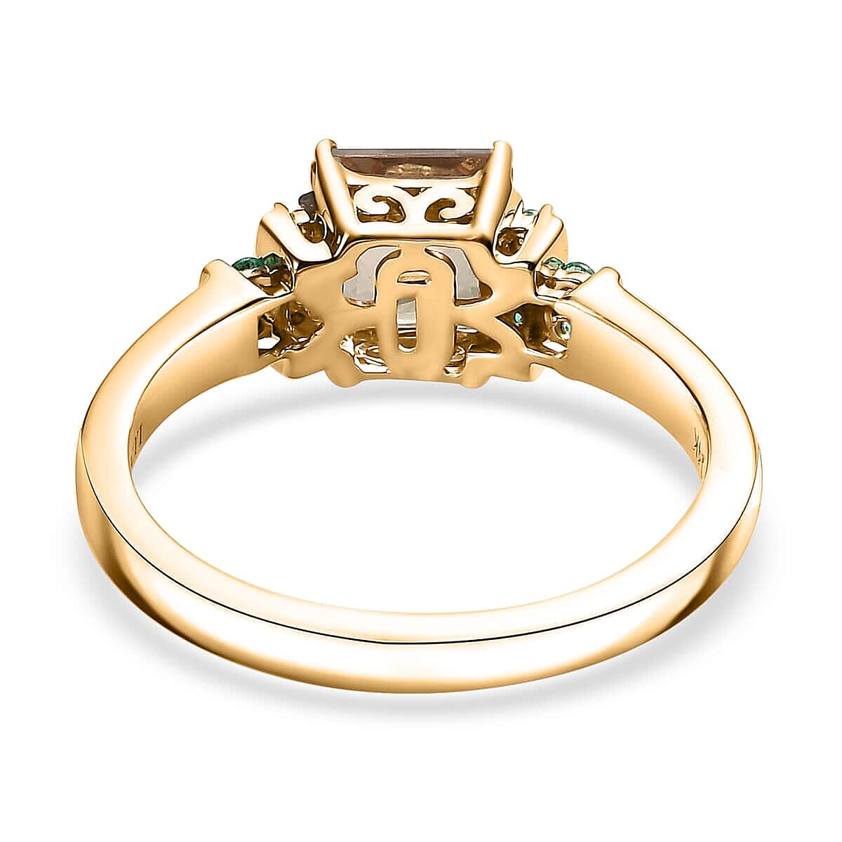 Luxoro 14K Yellow Gold AAA Turkizite and Boyaca Colombian Emerald Ring 4.30 Grams 2.30 ctw