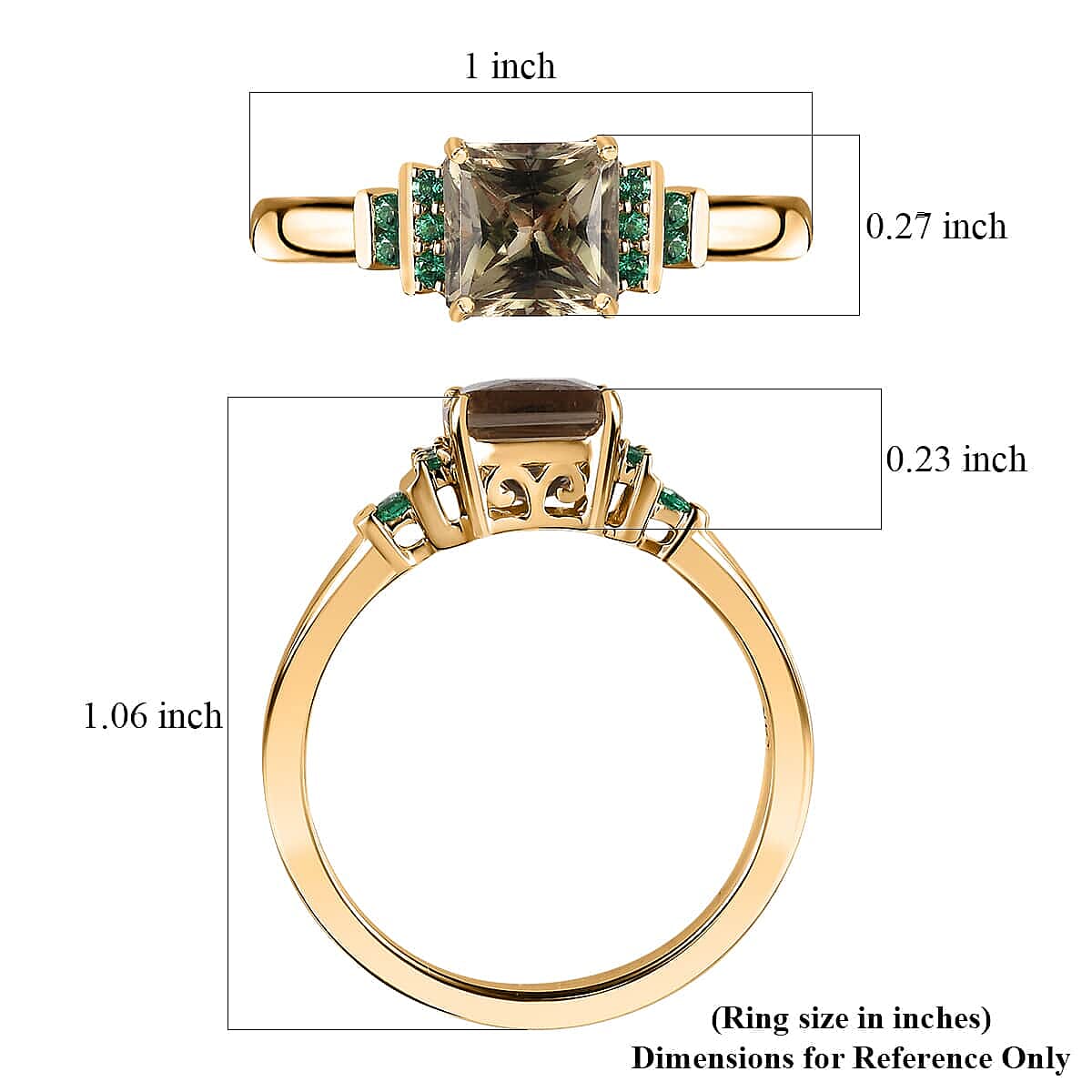 Luxoro 14K Yellow Gold AAA Turkizite and Boyaca Colombian Emerald Ring 4.30 Grams 2.30 ctw