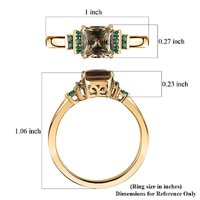Luxoro 14K Yellow Gold AAA Turkizite and Boyaca Colombian Emerald Ring 4.30 Grams 2.30 ctw