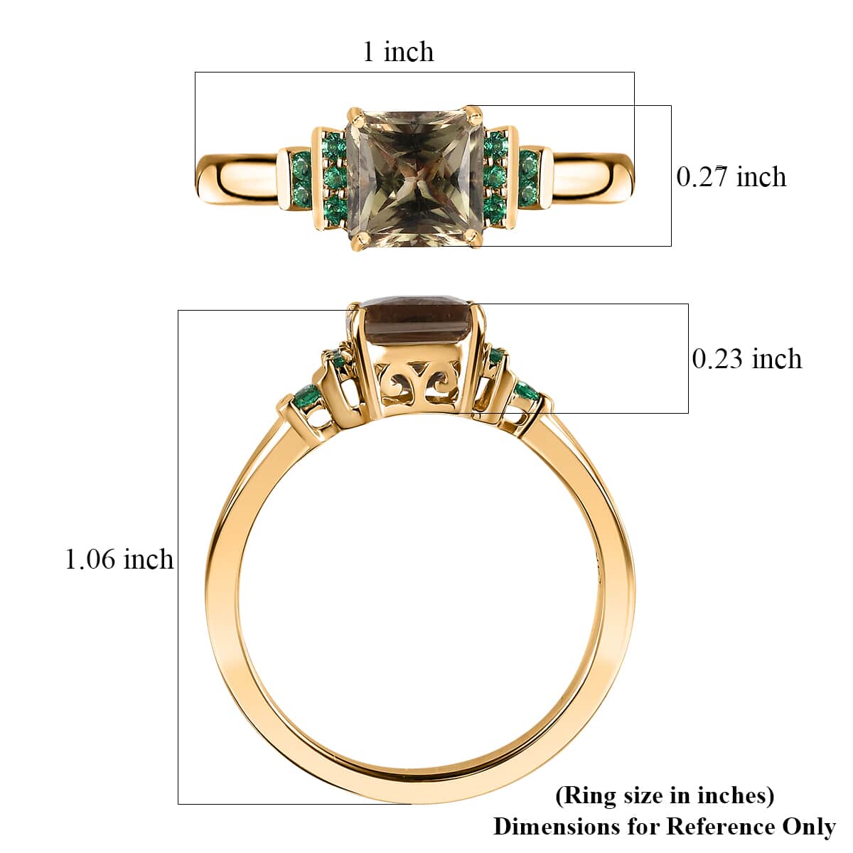 Luxoro 14K Yellow Gold AAA Turkizite and Boyaca Colombian Emerald Ring (Size 9.0) 4.30 Grams 2.30 ctw image number 5