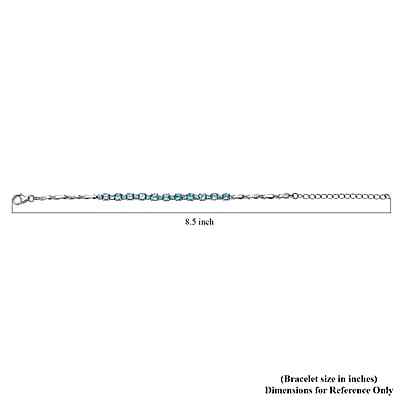 Betroka Blue Apatite Fish and Bubble Bracelet in Rhodium Over Sterling Silver (6.50-8.50In) 4.00 ctw