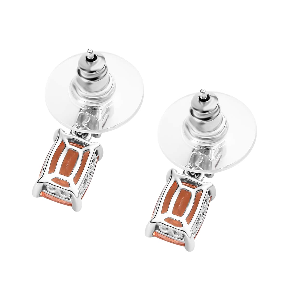 Morganique Quartz (Triplet) and Orissa Rhodolite Garnet Drop Earrings in Rhodium Over Sterling Silver 3.75 ctw image number 4